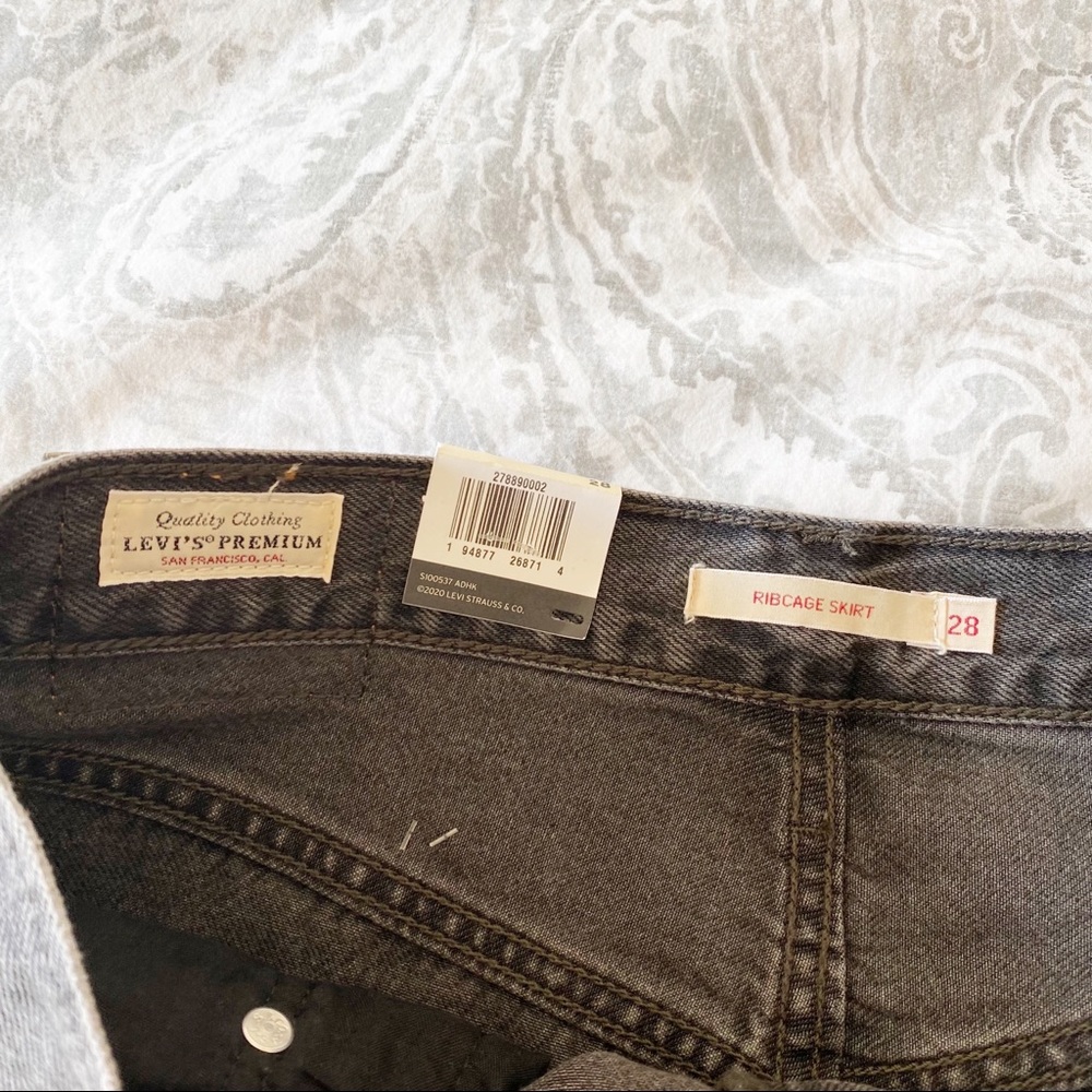 LEVI’S Ribcage Denim Mini Skirt Black 28 NEW NWT - Picture 7 of 11